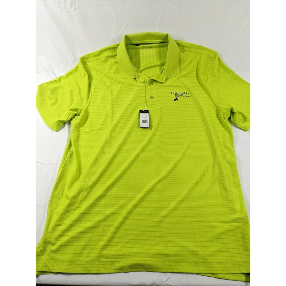 NWT MONTEREY CLUB Lime Punch Sequoya Golf Course Dry Swing Golf‎ Polo Large